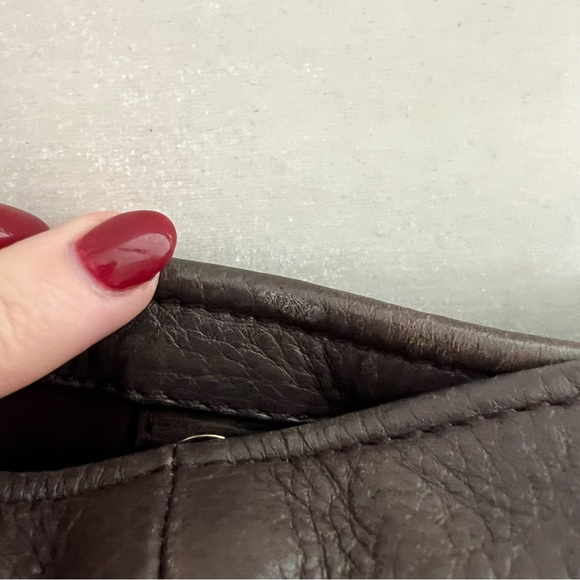 Coach Madison Pebbled Leather Tote in Espresso/Eggplant - Picture 4 of 16